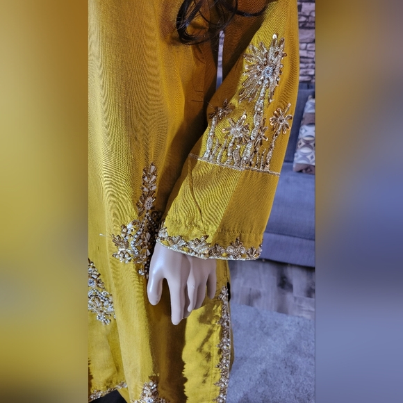 Pakistani Indian salwar kameez/ 2 peice salwar kameez suit/ China Raw Silk - Picture 5 of 7